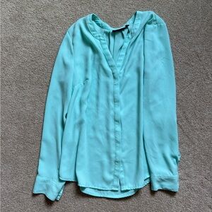 Apt. 9 Mint Green V-Neck Long Sleeve Blouse